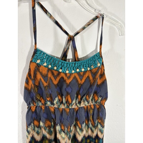 Mossimo Boho Long Strap Sun Dress Crochet small Flowy Black Blue Orange Teal - Picture 6 of 9